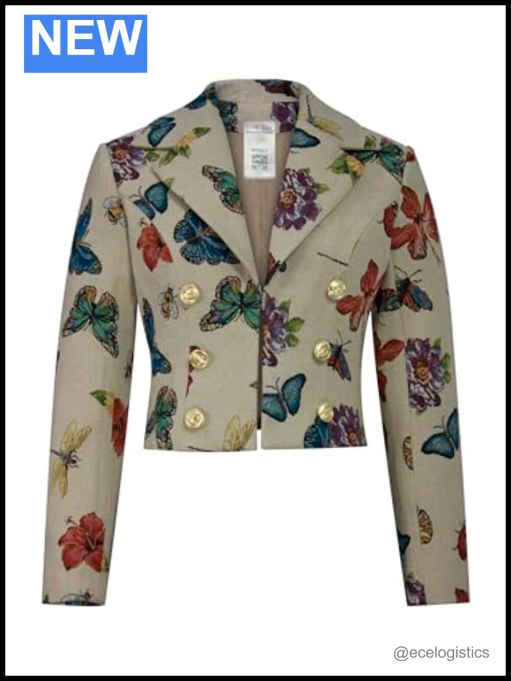 Womens Jacquard Brocade Jacket Hook Eye Closure Long Sleeve